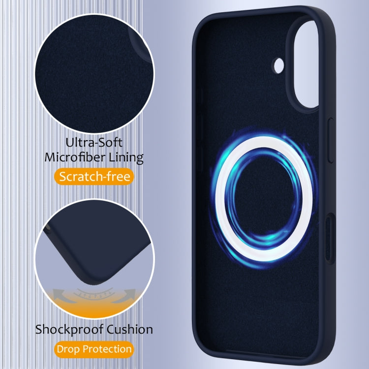 For iPhone 16 Shockproof Silicone Magsafe Phone Case(Navy Blue) - iPhone 16 Cases by buy2fix | Online Shopping UK | buy2fix