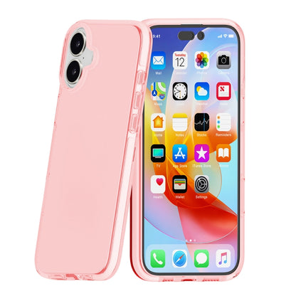 For iPhone 16 Plus Two-color Shockproof High Transparency TPU Phone Case(Pink) - iPhone 16 Plus Cases by buy2fix | Online Shopping UK | buy2fix