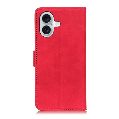 For iPhone 16 KHAZNEH Retro Texture Leather Phone Case(Red) - iPhone 16 Cases by buy2fix | Online Shopping UK | buy2fix