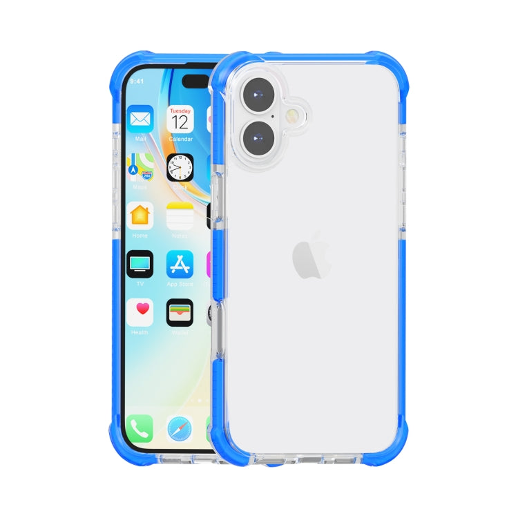 For iPhone 16 Plus Four-corner Shockproof TPU + Acrylic Phone Case(Blue) - iPhone 16 Plus Cases by buy2fix | Online Shopping UK | buy2fix