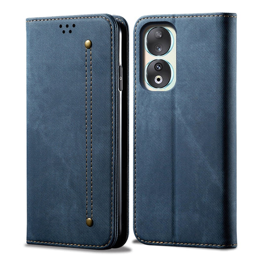 For Honor 90 Denim Texture Flip Leather Phone Case(Blue) - Honor Cases by buy2fix | Online Shopping UK | buy2fix