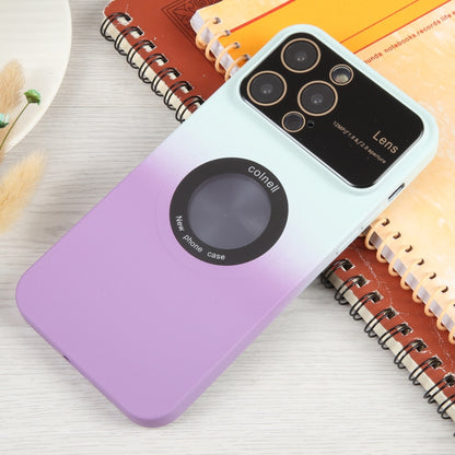 For iPhone 15 Plus Gradient Silicone Shockproof Magsafe Phone Case with Lens Film(White Purple) - iPhone 15 Plus Cases by buy2fix | Online Shopping UK | buy2fix
