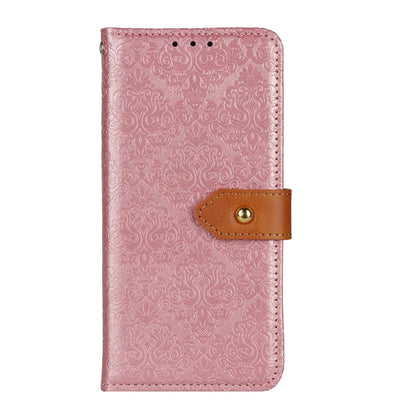 For iPhone 16e European Floral Embossed Leather Phone Case(Pink) - iPhone 16e Cases by buy2fix | Online Shopping UK | buy2fix