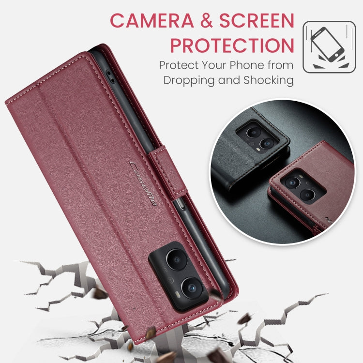 For Realme 9i 4G CaseMe 023 Butterfly Buckle Litchi Texture RFID Anti-theft Leather Phone Case(Wine Red) - Realme Cases by CaseMe | Online Shopping UK | buy2fix