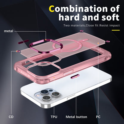 For iPhone 16 Pro Max Skin Feel TPU + PC MagSafe Magnetic Phone Case(Transparent Pink) - iPhone 16 Pro Max Cases by buy2fix | Online Shopping UK | buy2fix