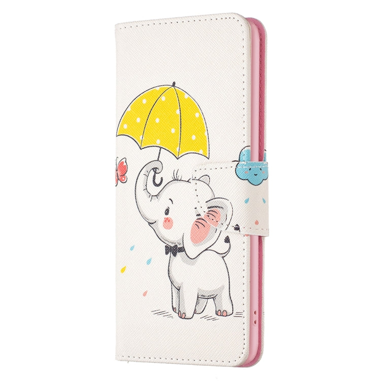 For iPhone 16 Pro Max Colored Drawing Pattern Flip Leather Phone Case(Umbrella Elephant) - iPhone 16 Pro Max Cases by buy2fix | Online Shopping UK | buy2fix