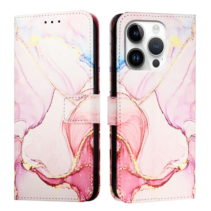 For iPhone 16 Pro PT003 Marble Pattern Flip Leather Phone Case(Rose Gold LS005) - iPhone 16 Pro Cases by buy2fix | Online Shopping UK | buy2fix