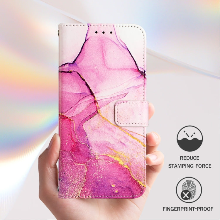 For iPhone 16 Pro PT003 Marble Pattern Flip Leather Phone Case(Pink Purple Gold LS001) - iPhone 16 Pro Cases by buy2fix | Online Shopping UK | buy2fix