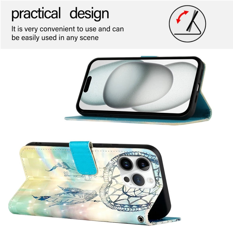 For iPhone 16 Pro Max 3D Painting Horizontal Flip Leather Phone Case(Dream Wind Chimes) - iPhone 16 Pro Max Cases by buy2fix | Online Shopping UK | buy2fix