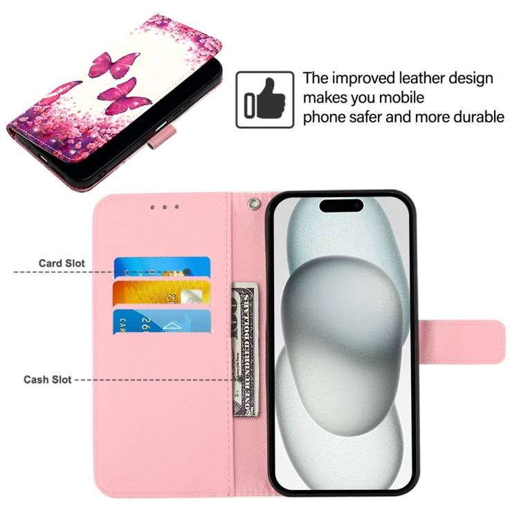 For iPhone 16 Pro Max 3D Painting Horizontal Flip Leather Phone Case(Rose Butterfly) - iPhone 16 Pro Max Cases by buy2fix | Online Shopping UK | buy2fix