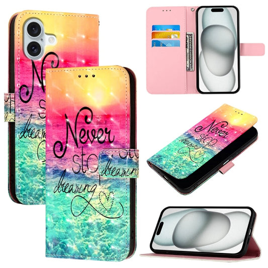 For iPhone 16 Plus 3D Painting Horizontal Flip Leather Phone Case(Chasing Dreams) - iPhone 16 Plus Cases by buy2fix | Online Shopping UK | buy2fix