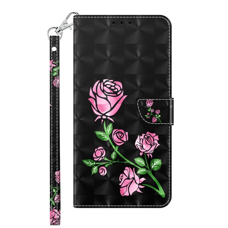 For Google Pixel 9 Pro 3D Painted Pattern Leather Phone Case(Rose) - Google Cases by buy2fix | Online Shopping UK | buy2fix