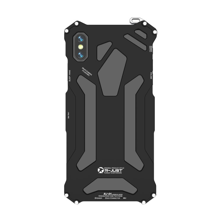 For iPhone XS Max R-JUST Shockproof Armor Metal Protective Case(Black) - More iPhone Cases by R-JUST | Online Shopping UK | buy2fix