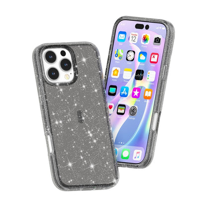 For iPhone 16 Pro Max Shockproof Terminator Glitter Powder Phone Case(Black) - iPhone 16 Pro Max Cases by buy2fix | Online Shopping UK | buy2fix