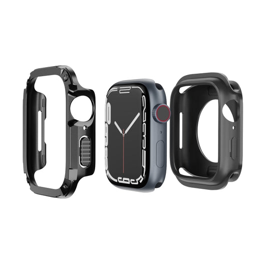 For Apple Watch Series 6 / 5 / 4 / SE 40mm 2-in-1 PC Hybrid TPU Armor Watch Case(Black) - Watch Cases by buy2fix | Online Shopping UK | buy2fix