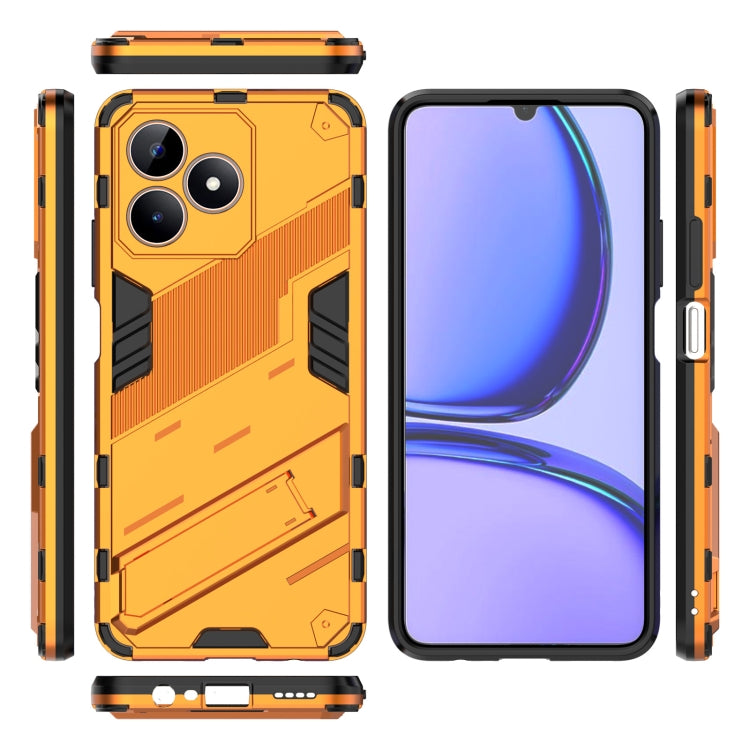 For Realme C53 4G Punk Armor 2 in 1 PC + TPU Phone Case with Holder(Orange) - Realme Cases by buy2fix | Online Shopping UK | buy2fix