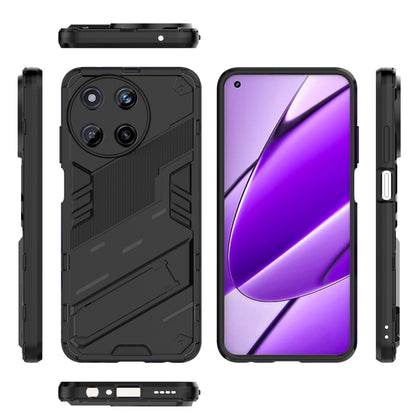 For Realme 11 4G Global Punk Armor 2 in 1 PC + TPU Phone Case with Holder(Black) - Realme Cases by buy2fix | Online Shopping UK | buy2fix