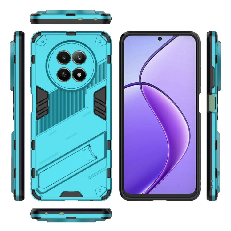 For Realme 12 5G Global Punk Armor 2 in 1 PC + TPU Phone Case with Holder(Blue) - Realme Cases by buy2fix | Online Shopping UK | buy2fix