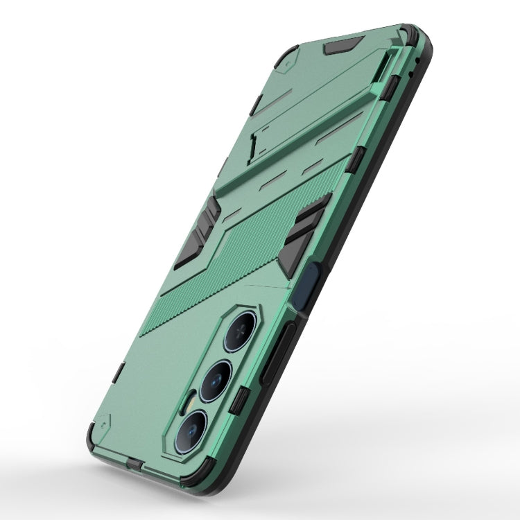 For Realme C65 4G Global Punk Armor 2 in 1 PC + TPU Phone Case with Holder(Green) - Realme Cases by buy2fix | Online Shopping UK | buy2fix