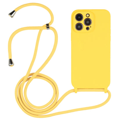 For iPhone 16 Pro Max Crossbody Lanyard Liquid Silicone Case(Yellow) - iPhone 16 Pro Max Cases by buy2fix | Online Shopping UK | buy2fix