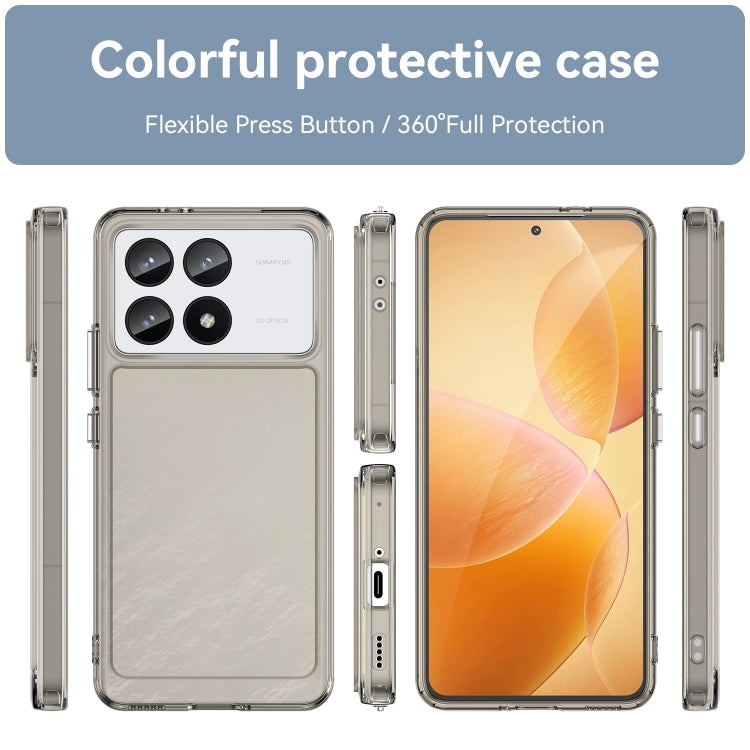 For Xiaomi Redmi K70 Candy Series TPU Phone Case(Transparent Grey) - K70 Cases by buy2fix | Online Shopping UK | buy2fix