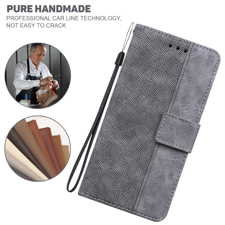 For iPhone SE 2024 Geometric Embossed Leather Phone Case(Grey) - More iPhone Cases by buy2fix | Online Shopping UK | buy2fix