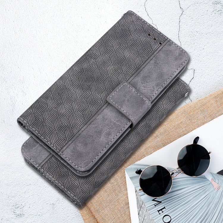 For Realme C67 4G Global Geometric Embossed Leather Phone Case(Grey) - C67 Cases by buy2fix | Online Shopping UK | buy2fix