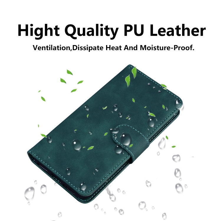 For iPhone 16 Pro Skin Feel Pure Color Flip Leather Phone Case(Green) - iPhone 16 Pro Cases by buy2fix | Online Shopping UK | buy2fix