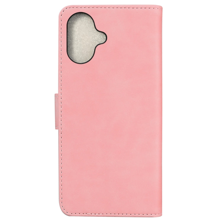 For iPhone 16 Skin Feel Pure Color Flip Leather Phone Case(Pink) - iPhone 16 Cases by buy2fix | Online Shopping UK | buy2fix