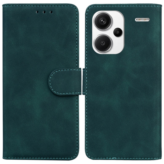 For Xiaomi Redmi Note 13 Pro+ 5G Skin Feel Pure Color Flip Leather Phone Case(Green) - Note 13 Pro+ Cases by buy2fix | Online Shopping UK | buy2fix