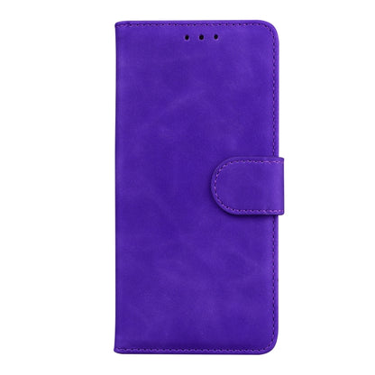 For Motorola Moto G Play 4G 2024 Skin Feel Pure Color Flip Leather Phone Case(Purple) - Motorola Cases by buy2fix | Online Shopping UK | buy2fix