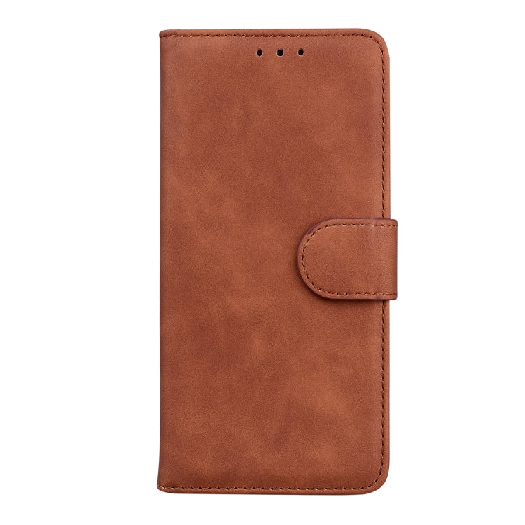 For Motorola Moto G Play 4G 2024 Skin Feel Pure Color Flip Leather Phone Case(Brown) - Motorola Cases by buy2fix | Online Shopping UK | buy2fix