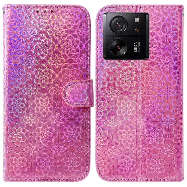 For Xiaomi 13T / 13T Pro / Redmi K60 Ultra Colorful Magnetic Buckle Leather Phone Case(Pink) - Redmi K60 Ultra Cases by buy2fix | Online Shopping UK | buy2fix