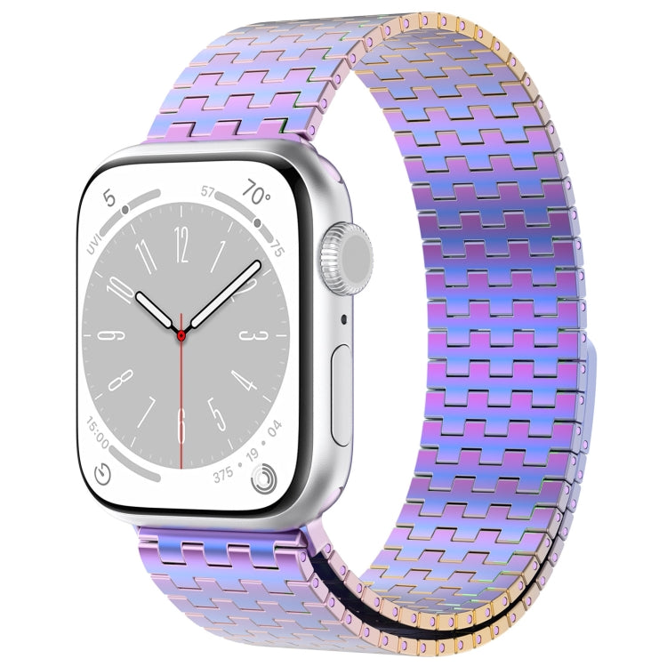 For Apple Watch Ultra 49mm Magnetic Buckle Stainless Steel Metal Watch Band(Colorful) - Watch Bands by buy2fix | Online Shopping UK | buy2fix