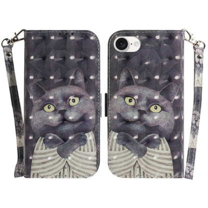 For iPhone SE 2024 3D Colored Horizontal Flip Leather Phone Case(Hug Cat) - More iPhone Cases by buy2fix | Online Shopping UK | buy2fix