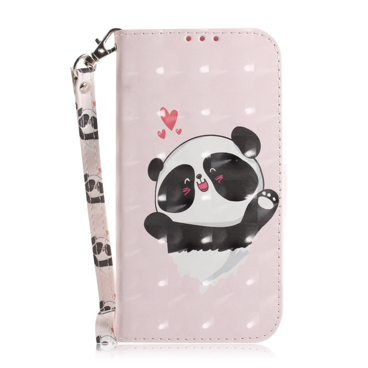 For iPhone 16 Pro Max 3D Colored Horizontal Flip Leather Phone Case(Heart Panda) - iPhone 16 Pro Max Cases by buy2fix | Online Shopping UK | buy2fix