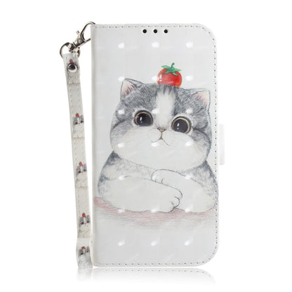 For iPhone 16 3D Colored Horizontal Flip Leather Phone Case(Cute Cat) - iPhone 16 Cases by buy2fix | Online Shopping UK | buy2fix