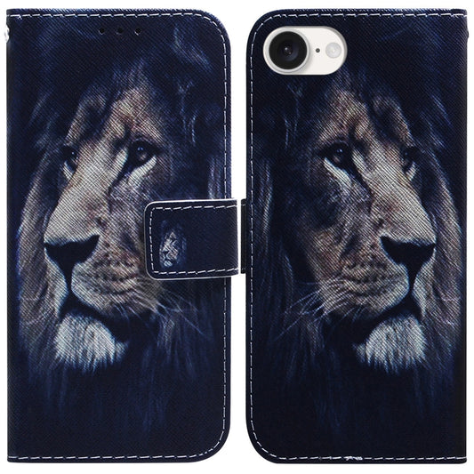 For iPhone SE 2024 Coloured Drawing Flip Leather Phone Case(Lion) - More iPhone Cases by buy2fix | Online Shopping UK | buy2fix