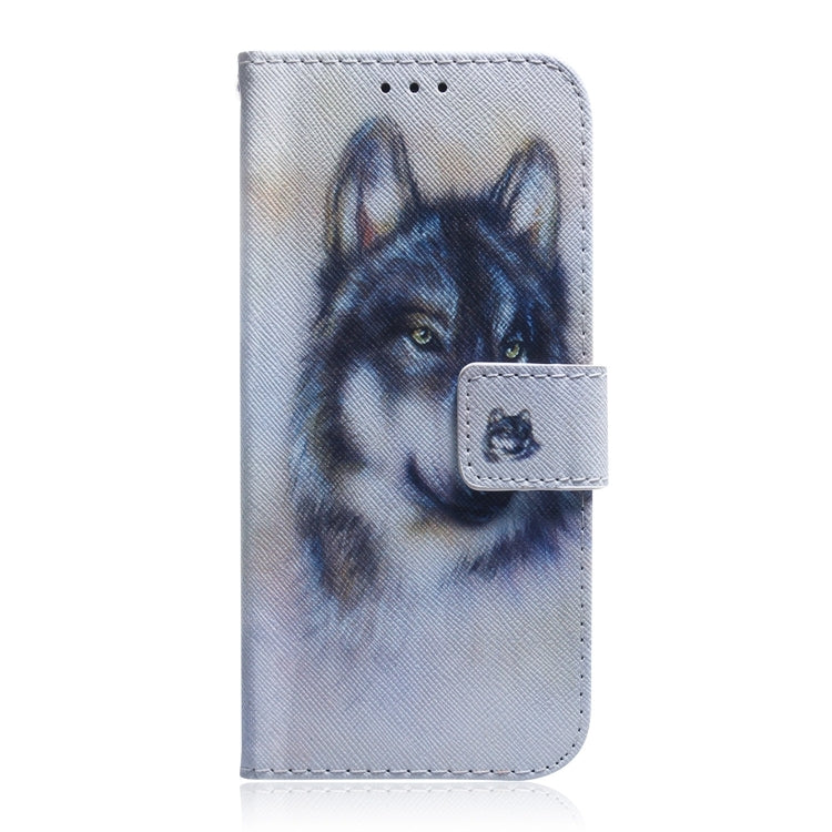 For iPhone 16 Pro Coloured Drawing Flip Leather Phone Case(White Wolf) - iPhone 16 Pro Cases by buy2fix | Online Shopping UK | buy2fix