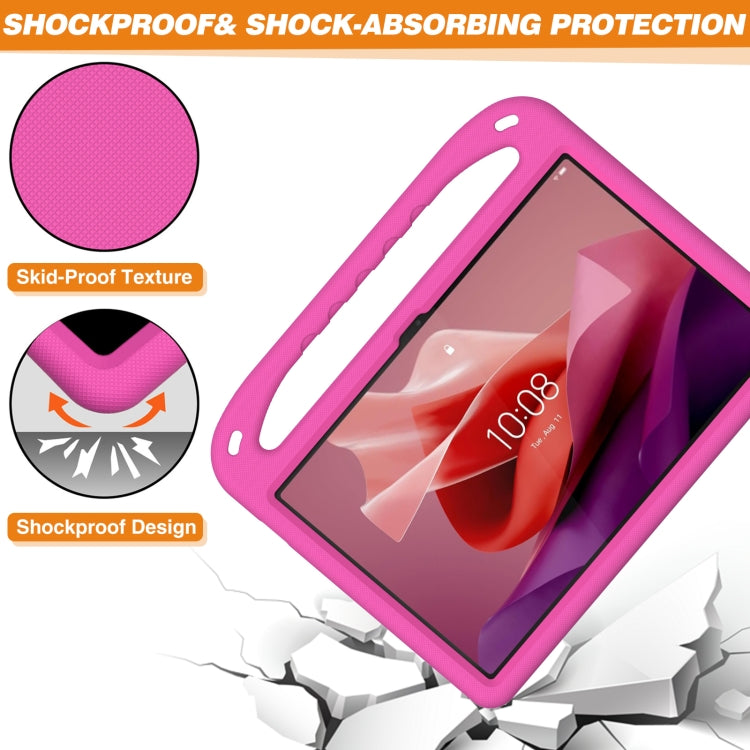 For Lenovo Tab P12 12.7 Handle Portable EVA Shockproof Tablet Case(Rose Red) - Lenovo by buy2fix | Online Shopping UK | buy2fix