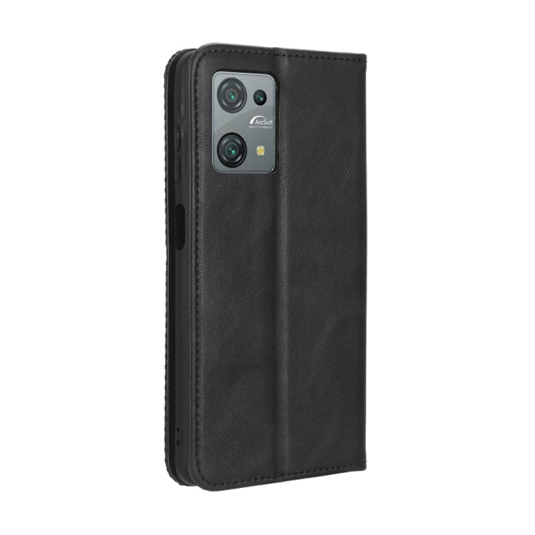 For Blackview Oscal C30 / C30 Pro Magnetic Buckle Retro Texture Leather Phone Case(Black) - More Brand by buy2fix | Online Shopping UK | buy2fix