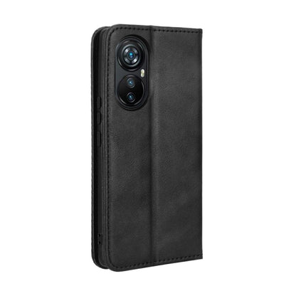 For Blackview A200 Pro Magnetic Buckle Retro Texture Leather Phone Case(Black) - More Brand by buy2fix | Online Shopping UK | buy2fix