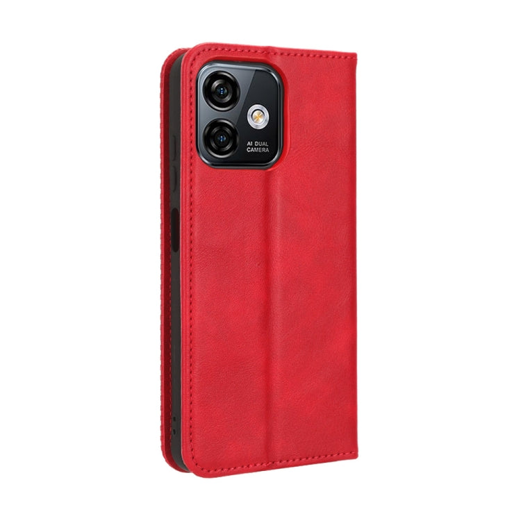 For Ulefone Note 16 Pro Magnetic Buckle Retro Texture Leather Phone Case(Red) - Ulefone Cases by buy2fix | Online Shopping UK | buy2fix