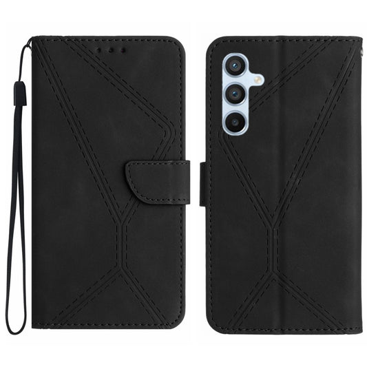 For Samsung Galaxy S24+ 5G Stitching Embossed Leather Phone Case(Black) - Galaxy S24+ 5G Cases by buy2fix | Online Shopping UK | buy2fix