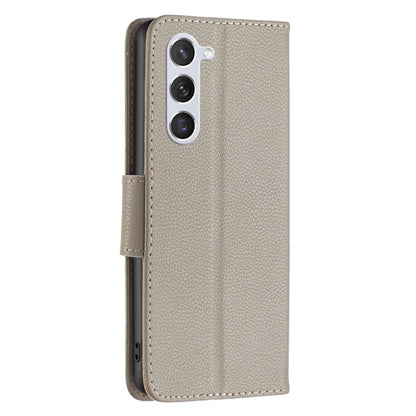 For Samsung Galaxy S24 5G Litchi Texture Pure Color Flip Leather Phone Case(Grey) - Galaxy S24 5G Cases by buy2fix | Online Shopping UK | buy2fix