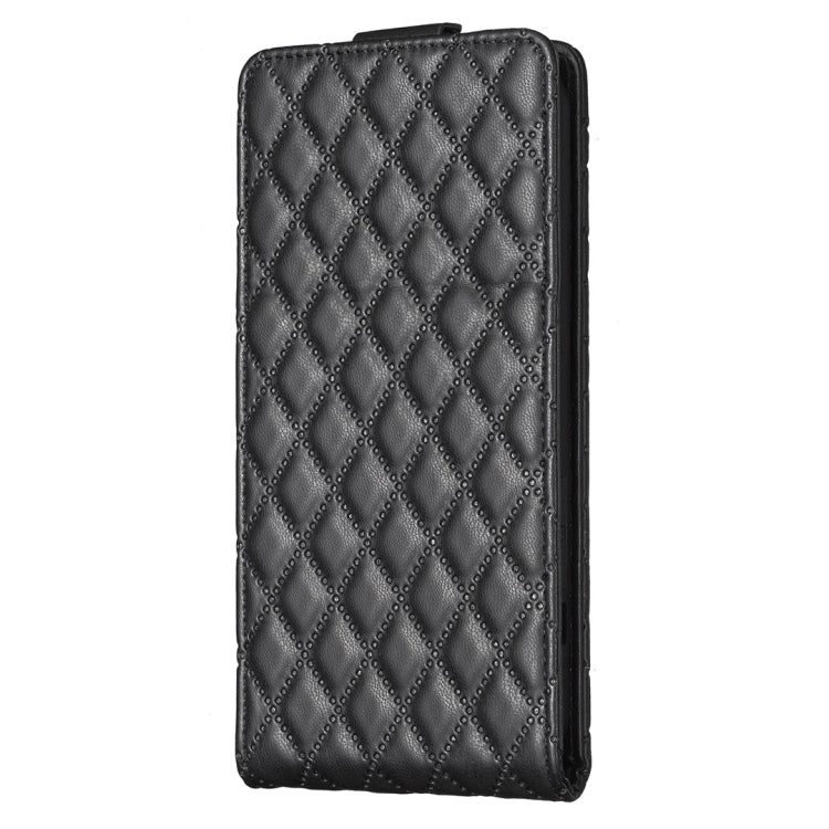 For iPhone 16 Pro Max Diamond Lattice Vertical Flip Leather Phone Case(Black) - iPhone 16 Pro Max Cases by buy2fix | Online Shopping UK | buy2fix