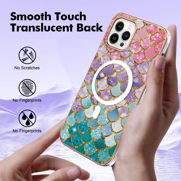 For iPhone 13 Pro Max Marble Pattern Dual-side IMD Magsafe TPU Phone Case(Colorful Scales) - iPhone 13 Pro Max Cases by buy2fix | Online Shopping UK | buy2fix