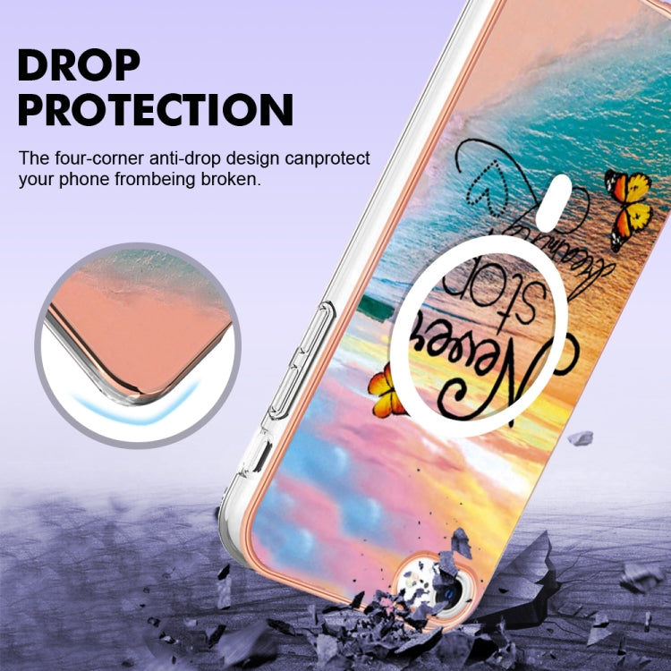 For iPhone 8 / SE 2022 / 2020 Marble Pattern Dual-side IMD Magsafe TPU Phone Case(Dream Butterfly) - iPhone SE 2022 / 2020 / 8 / 7 Cases by buy2fix | Online Shopping UK | buy2fix