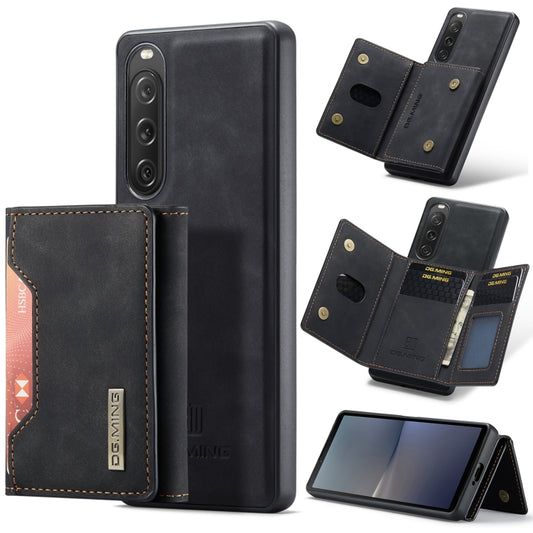 For Sony Xperia 10 V DG.MING M2 Series 3-Fold Multi Card Bag + Magnetic Phone Case(Black) - Sony Cases by DG.MING | Online Shopping UK | buy2fix