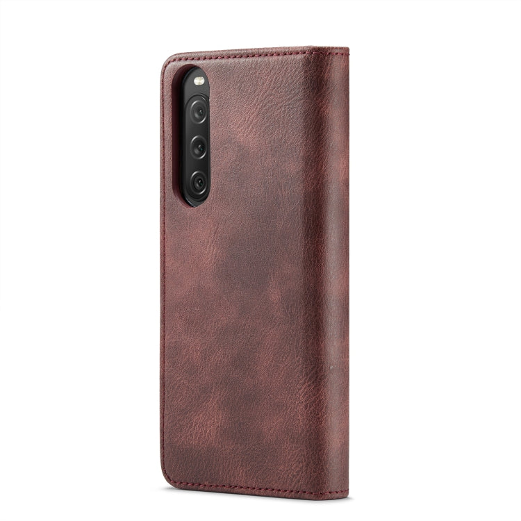 For Sony Xperia 10 V DG.MING Crazy Horse Texture Detachable Magnetic Leather Phone Case(Red) - Sony Cases by DG.MING | Online Shopping UK | buy2fix